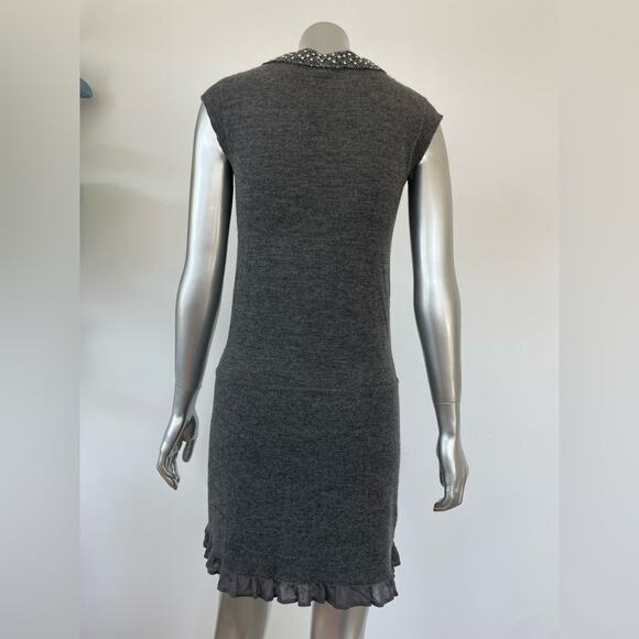 Lisli Knit Dress Women's Small Gray Wool Blend Fall Winter Casual P - Picture 6 of 9